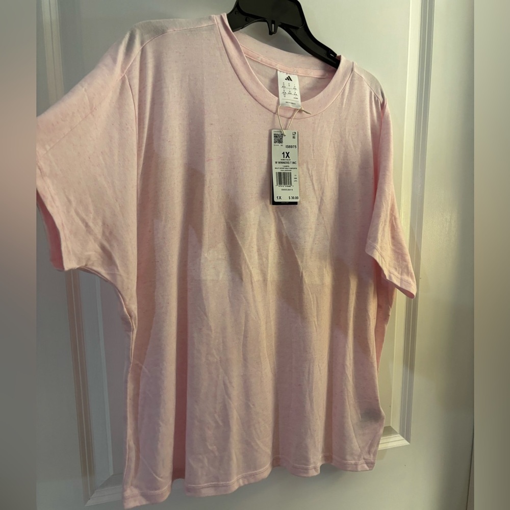 Women’s Light Pink Adidas Tee Sz 1X NWT